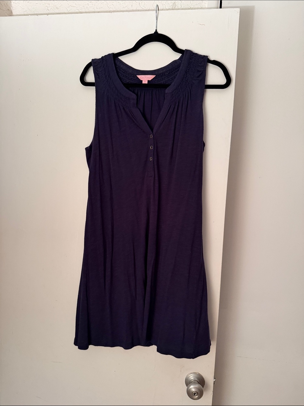 Lilly Pulitzer Sleeveless Deep Purple Henley Camisole Dress